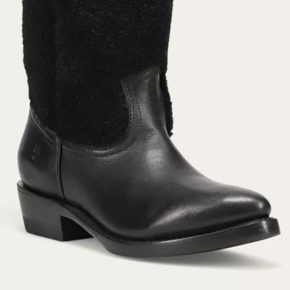 Frye Billy Leather Shearling Cowboy Boots $498 - Picture 5 of 6